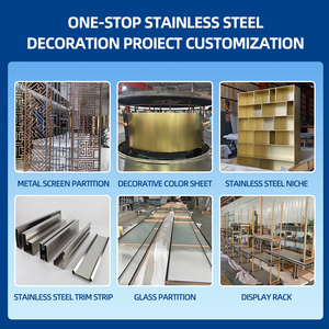 Alta qualità in acciaio inox moderno divisorio ristoranti Premium legno alluminio schermi divisori sala pannello Technics decorazione - Product Image 3