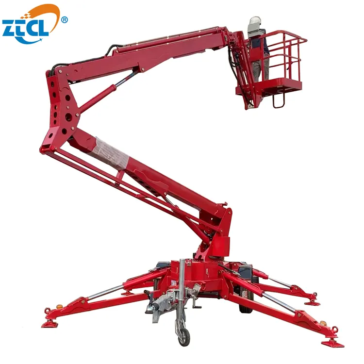 18 m 20 m altezza di lavoro rimorchiabile boom lift piattaforma due uomo utilizzato aerea pianta di lavoro