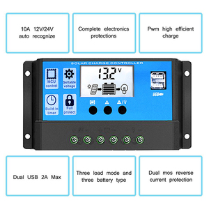 Controlador de carga solar 12V 24V 48V 100a PWM Dc Controlador de modo de trabajo de carga múltiple de seguimiento de punto de máxima potencia automática - Product Image 5