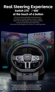 PXN V9 Xbox ucuz yarış tekerleği oyunu Xbox One için çok seviyeli titreşim ile direksiyon çelik jant - Product Image 4
