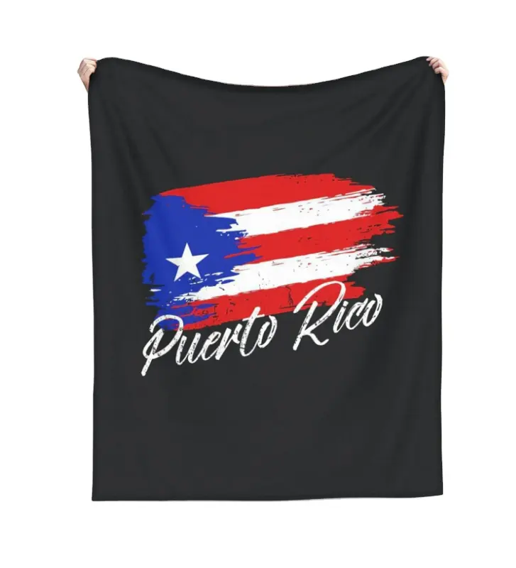 Manta acogedora con bandera de Puerto Rico personalizada para edredón ropa de cama de felpa suave y acogedora