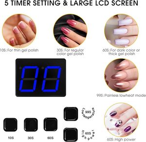 Lampada ricaricabile a LED UV per unghie 48W Cordless per unghie LED Gel smalto luce con Display LCD, sensore automatico e 5 impostazioni del Timer - Product Image 2