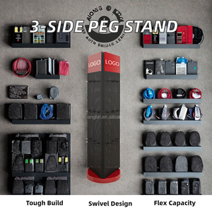 Tùy chỉnh kim loại một mặt nhiệm vụ ánh sáng di động Phụ Kiện hiển thị đứng Epoxy sơn tĩnh điện ba bên xoay Pegboard - Product Image 2