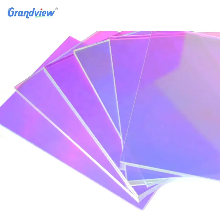 Prezzo di fabbrica su misura olografica iridescent acrilico foglio arcobaleno plexiglass
