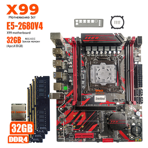 ชุดอุปกรณ์เมนบอร์ด X99มาเธอร์บอร์ด Xeon E5 2680 V4 CPU LGA 2011-3 DDR4หน่วยความจำ32GB 4x8GB 2133MHz PC REG ECC RAM - Product Image 1