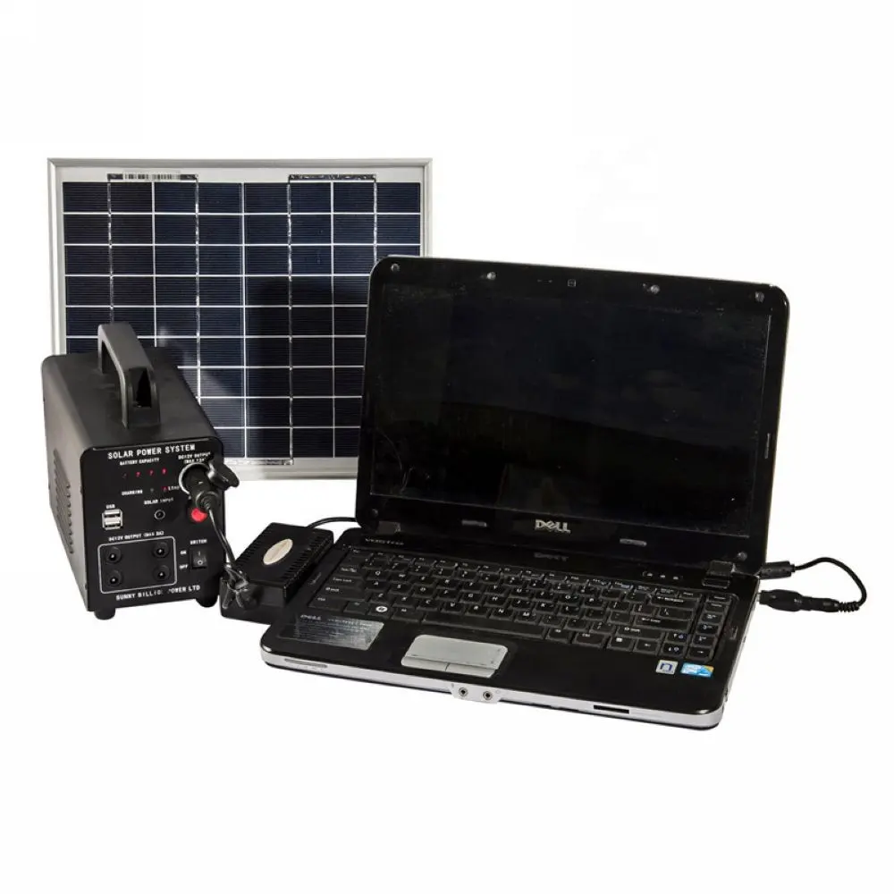 Kits solares de iluminación portátil de energía para el hogar Mini almacenamiento de energía solar con 4 bombillas LED y generador de TV de 19 pulgadas y 12V CC