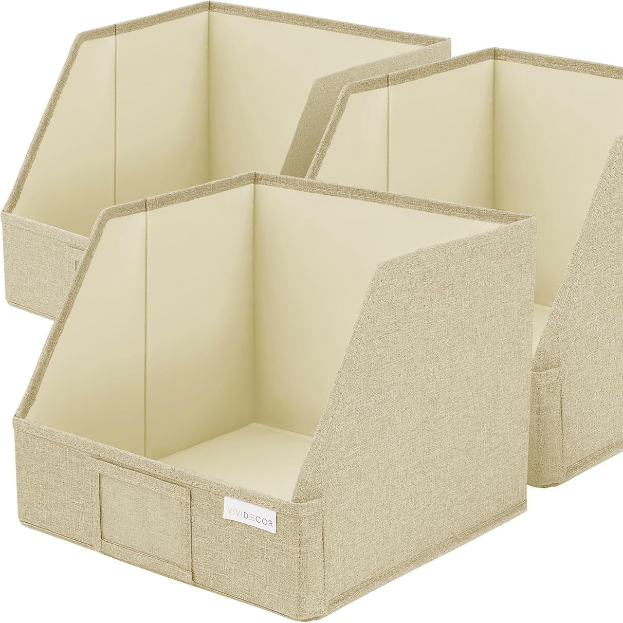 Khaki open-style clothing storage box