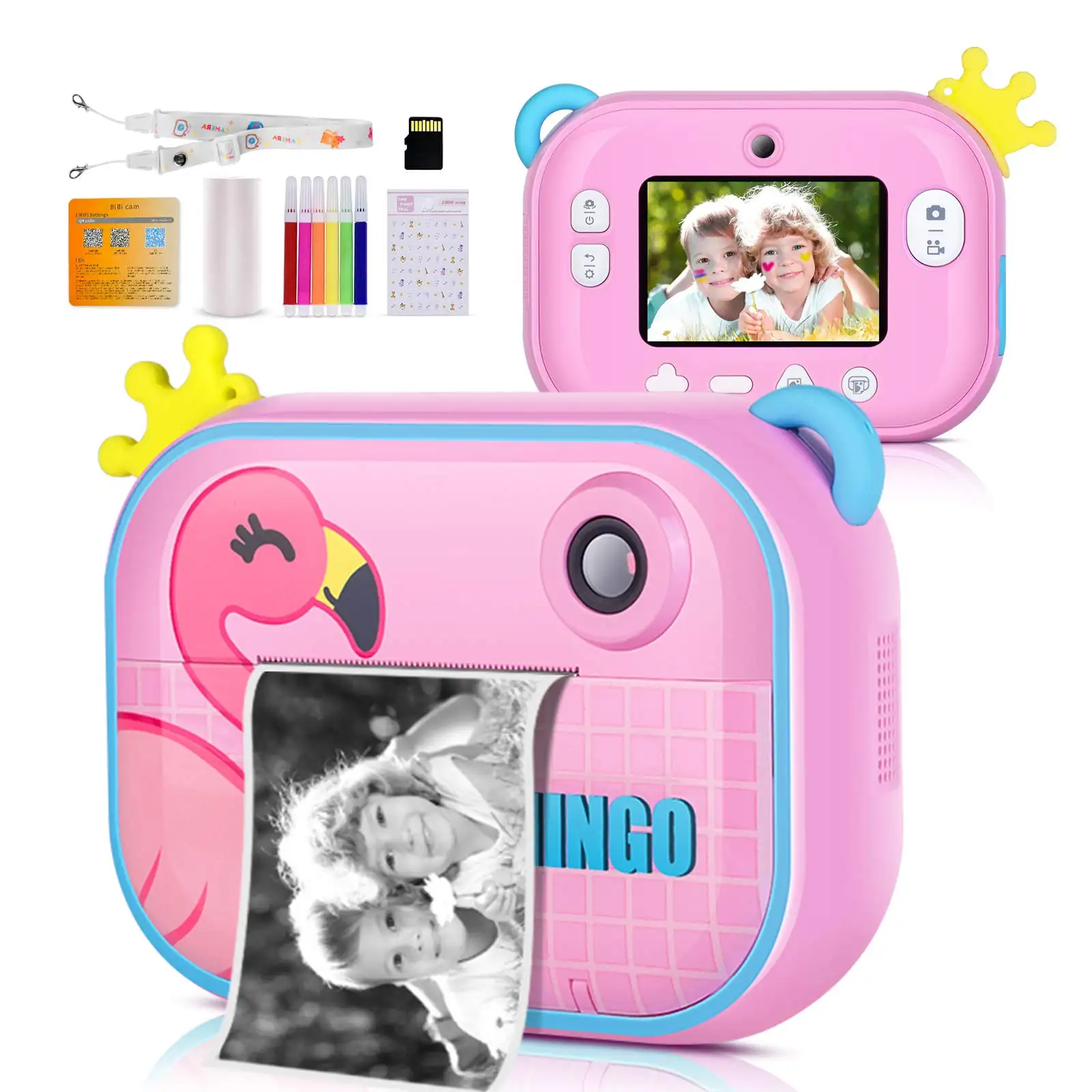 Fotocamera per bambini stampa istantanea stampante per carta termica per bambini Mini fotocamera digitale giocattolo