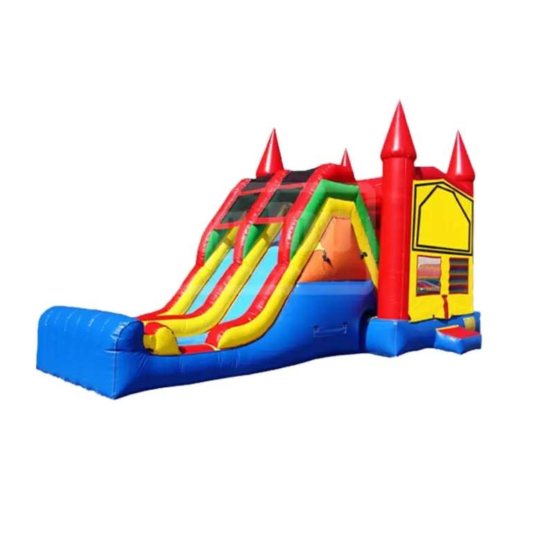 Aire de jeux extérieure couleur fête rebond maison pour enfants gonflable château heureux toboggan Juego gonflable Infantil