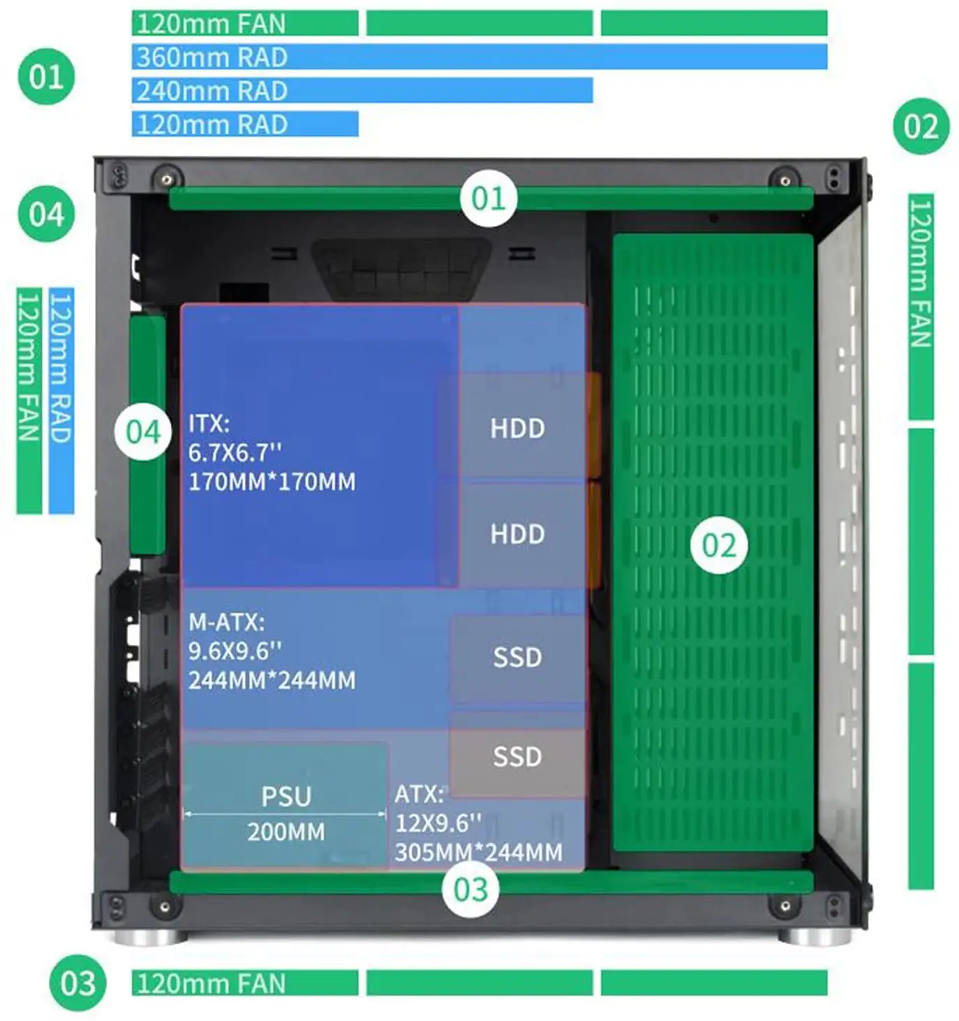 Aigo AZ300 корпус компьютера mid Tower 3,0 USB Панель из закаленного стекла ATX Micro-ATX игровой корпус с 7 шт. RGB вентиляторы ПК Пульт дистанционного управления