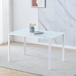 <strong>Rectangular</strong> Glass Top Kitchen <strong>Tables</strong> and Chairs Set Dining Room <strong>Table</strong> Set for 6 Black - Product Image 2
