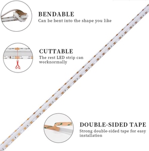 Addressable COB <strong>LED</strong> Strip <strong>12V</strong>/24V RGB 480 <strong>LEDs</strong>/m Programmable Pixel Light High Density - Product Image 4