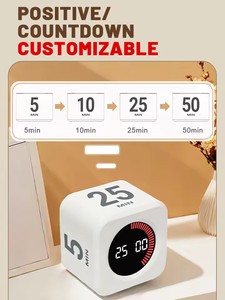 Visual Cube Timer 5/10/25/50 Minuten und benutzer definierte Countdown-Produktivität Timer Pause Silent Vibration und einstellbarer Sound alarm