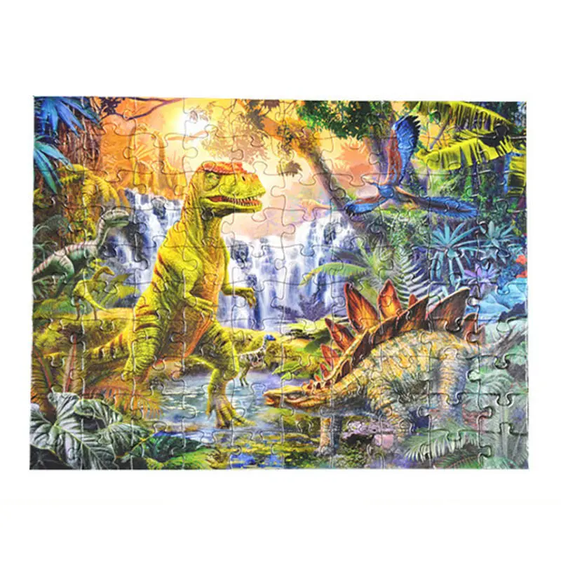 Puzzle 3d de dinosaure en carton pour enfants, haute qualité, boite de 50 pièces, jouet de bricolage, colorée