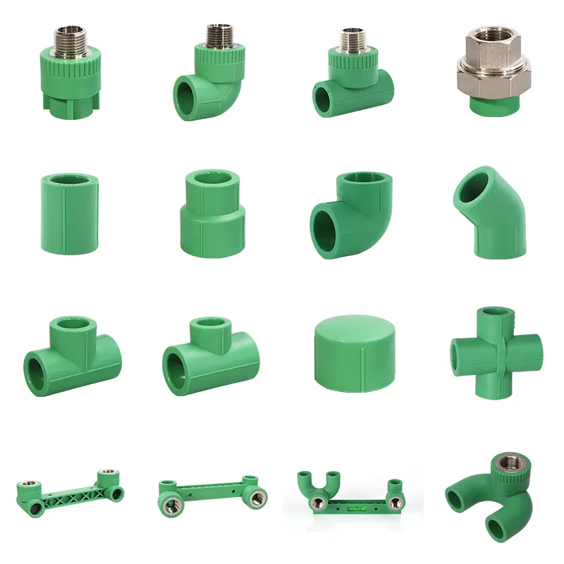 Material de plomería Ppr Accesorios Todo tipo Color verde Ppr Fitting Plástico Ppr Conector de tubo de agua