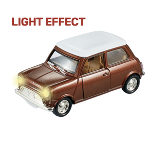 PANDAS 1/36 ölçekli Vintage Beetle araba modeli Diecast alaşım oyuncak toplama veya dekorasyon için geri çekme fonksiyonu ile işık dekor - Product Image 4