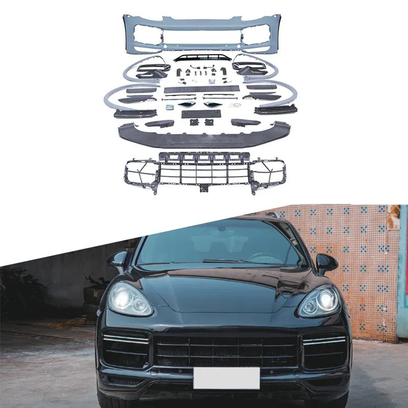 Porsche 2011-2014 958.1Cayenne için Facelift gövde kiti yükseltme 2023 9Y0.1 cayenne turbo ön tampon far