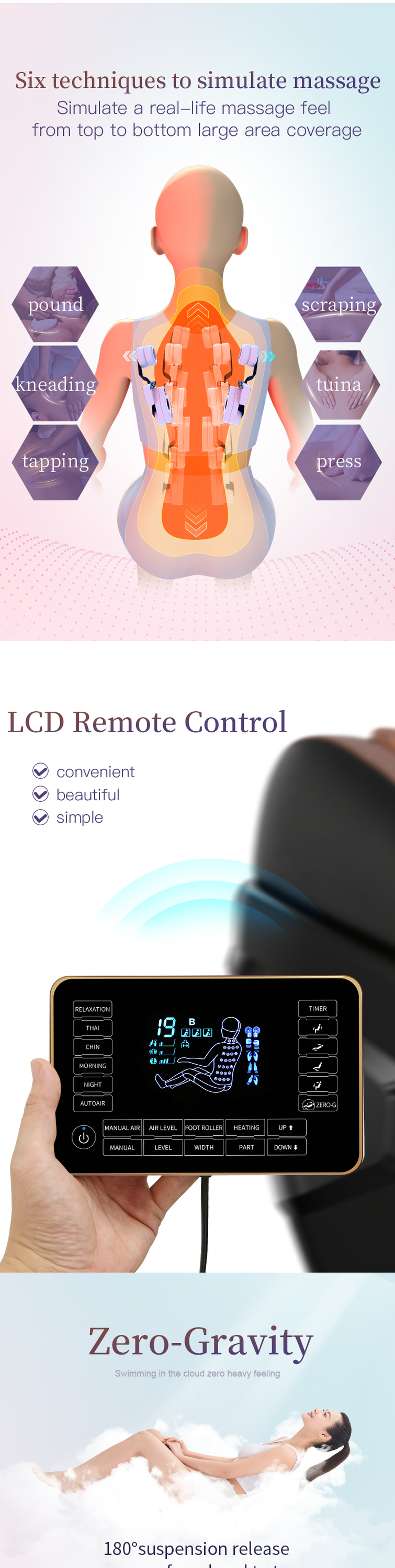 Jare M8 Manufacturer  Cheap price  Sale Sl-Track Parts Massager Zero Gravity Material Origin Type Full body Massage Chair