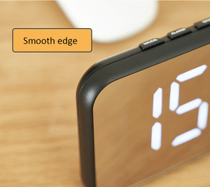BSCI Audited OEM Small and Simple Digital Alarm Clock Mirror <strong>Led</strong> Clock Electronic Table Clock Display <strong>Time</strong> Temperature