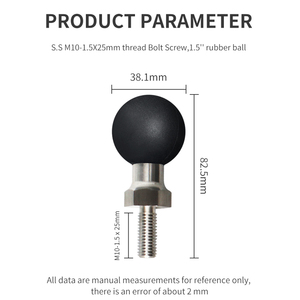 M10-1.5 X 25mm Threaded Stud-C Size Ball Head Bracket for Action Camera <strong>Mount</strong> VIN-C-018 - Product Image 4