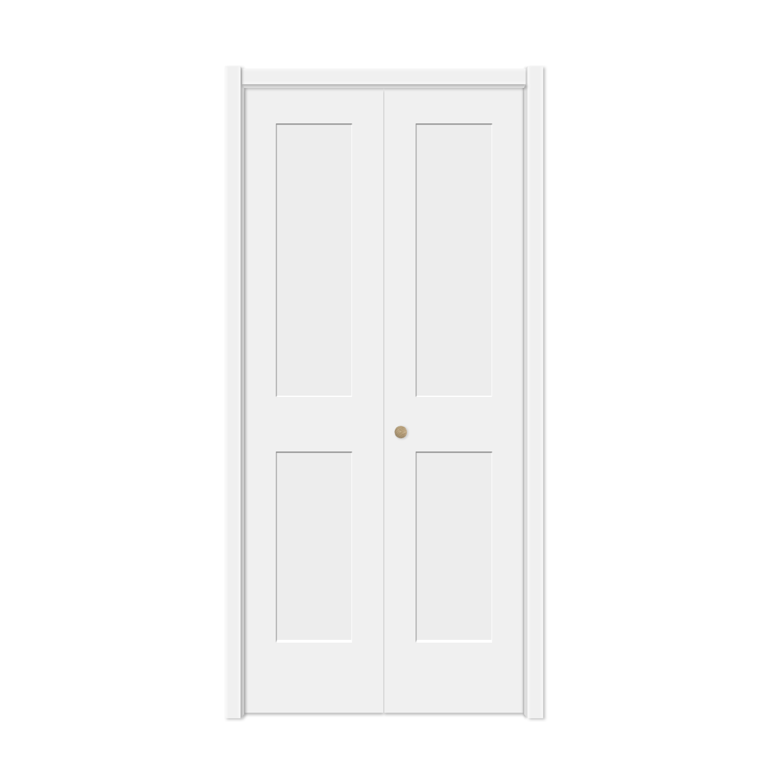 Porte pliante de placard à deux panneaux avec motif shaker
