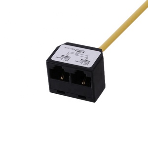8P8C RJ45公墙适配器至6P4C RJ11母模块化电话电缆分离器电话通信电缆