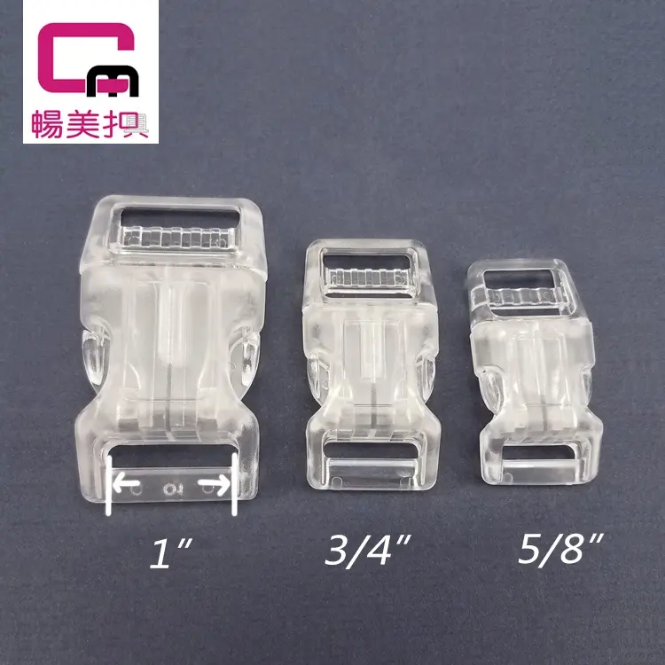 Wholesale PC buckle transparent design simple and practical buckle with insert design  add logo for dog harness