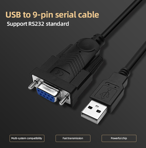 USB至DB9母零调制解调器RS232串行适配器电缆USB2.0 RS232 FTDI同轴电缆