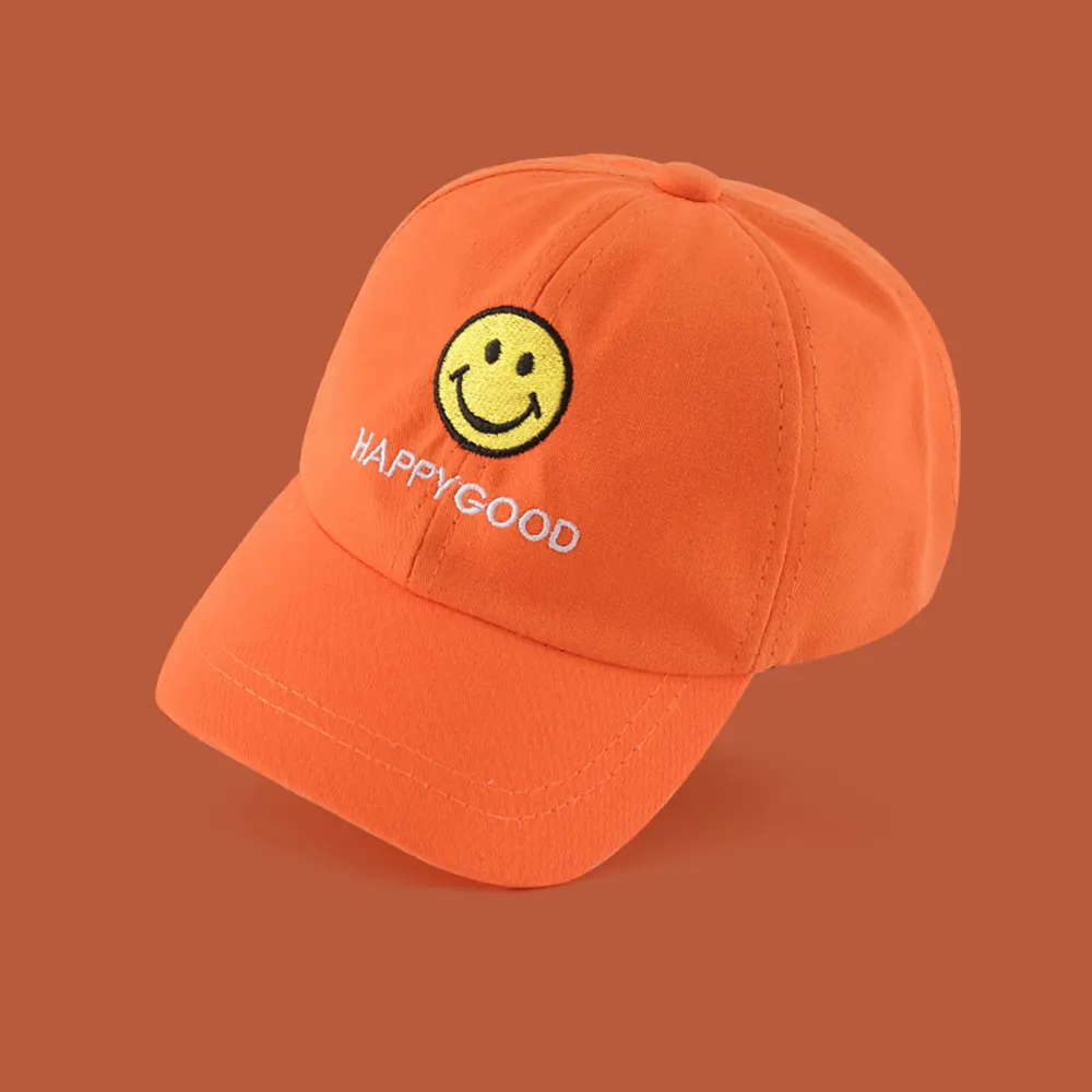 Sombrero de béisbol personalizado con cara sonriente bonita unisex sombrero de camionero bordado 3D personalizado con protección UV informal a la moda