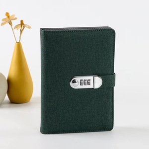Cuaderno de tapa dura A5 con cubierta de cuero con impresión personalizada al por mayor, diario planificador con cerradura de combinación - Product Image 6