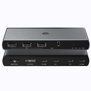Factory <strong>KVM</strong> Switcher 2PCs Share <strong>1</strong> Monitor &amp; 3 USB a Devices 8K60hz