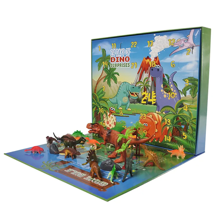 Prix usine boîtes enfants enfants jouet calendrier de l'avent boîte-cadeau dinosaure ensemble jouets emballage