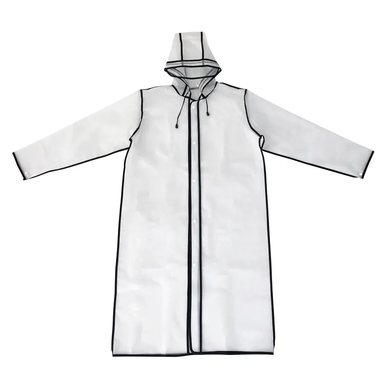 Manteau de pluie Transparent imperméable POE pour adulte, imperméable en plastique Transparent à capuche au Design de mode