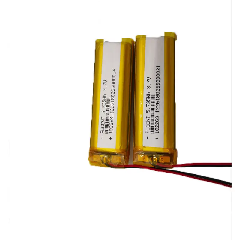 Fornitore di batterie di migliore qualità 3.7v batterie ricaricabili sottili ai polimeri di litio 1500mAh 1550mAh 102263 batteria lipo