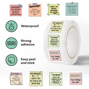 Zy3397s 500 cái/cuộn không thấm nước trang trí dán 1inch/25mm dính Lưu ý cốc túi phong bì đóng gói con dấu 1inch/25mm nhãn CuộN - Product Image 2