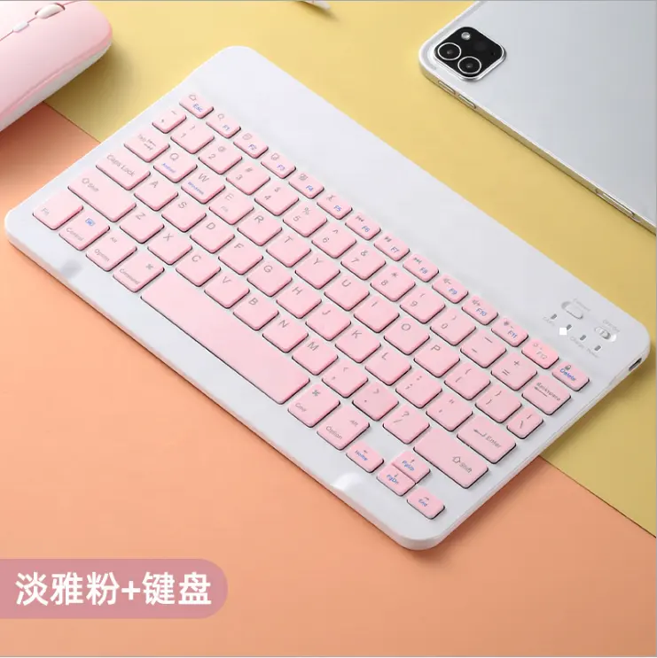 Мини Портативная тонкая цветная Беспроводная розовая клавиатура для мобильных телефонов xiaomi и ipad Iphone