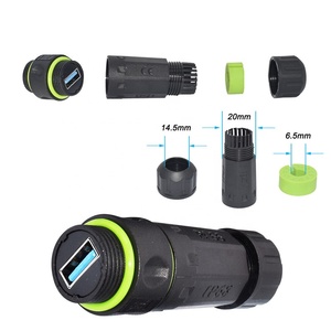 M20 impermeable USB3.0 A macho a macho conector USB conectores tipos enchufe para montaje en Panel DE DATOS adaptadores de Cable terminales USB - Product Image 1