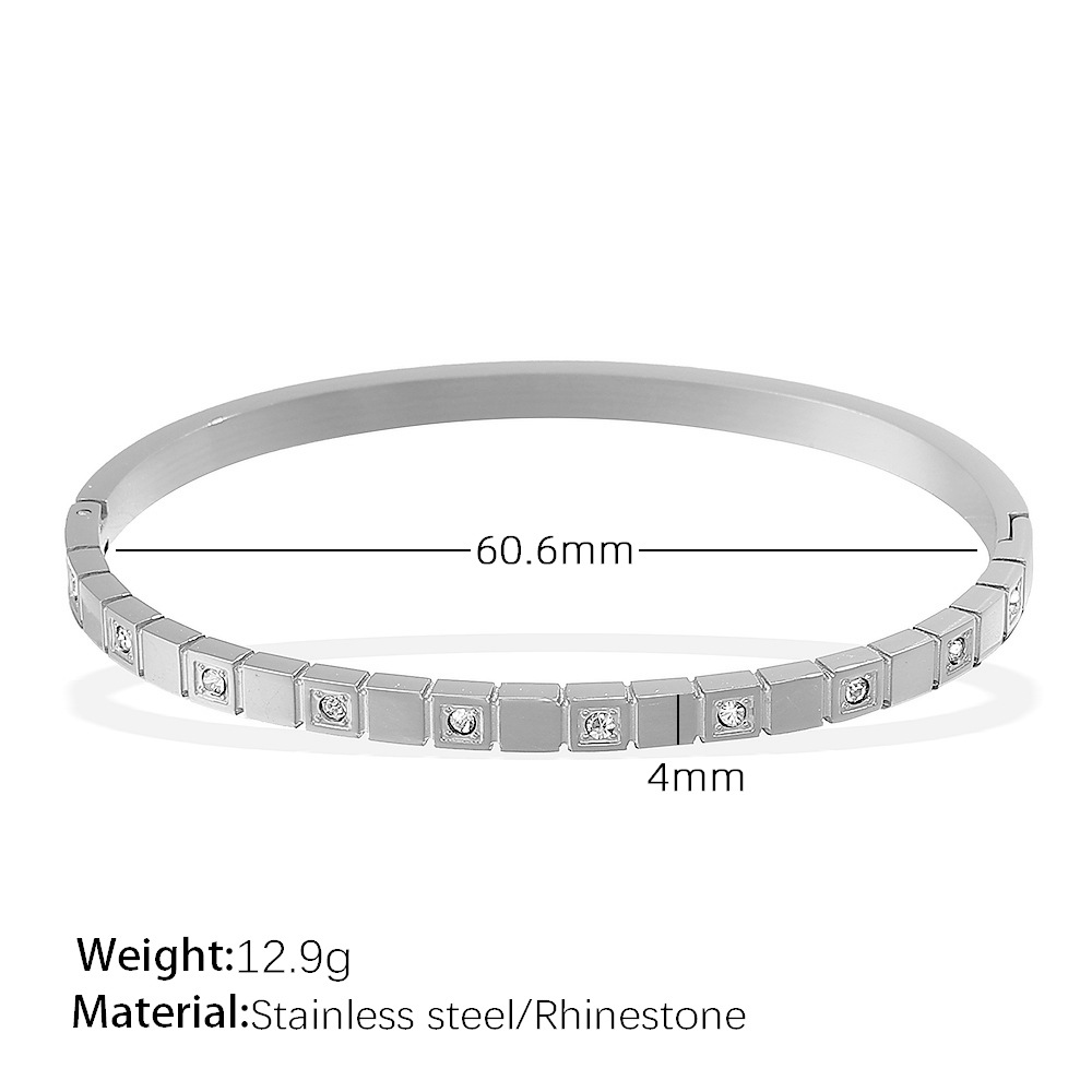 SZ213WES White Diamond Silver Bracelet