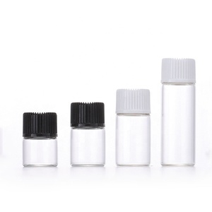 Free Sample Clear Glass Tube 1ml 2ml 3ml <strong>5ml</strong> Glass Empty Essential Oil <strong>Bottles</strong> <strong>With</strong> Plastic <strong>Cap</strong> - Product Image 1