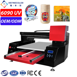 طابعة Refinecolor 6090 UV DTF عالية الجودة، ماكينة طباعة الملصقات المسطحة UV بحجم A1 لجراب الهاتف والأكريليك والجوائز والقماش والأكواب - Product Image 1