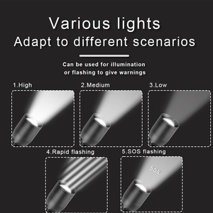 Đèn pin chiến thuật LED USB siêu sáng, độ sáng cao, khuyến mãi mới, sạc lại được, hợp kim nhôm, pin Lithium-ion - Product Image 4