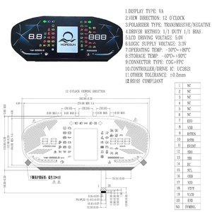 OEM&ODM LCD-Fabrik TN VA schwarzer monokromer LCD-Bildschirm BTN benutzerdefinierter LCD-Anzeigenmodul 8-Zahl-7-Segment-Anzeige - Product Image 2