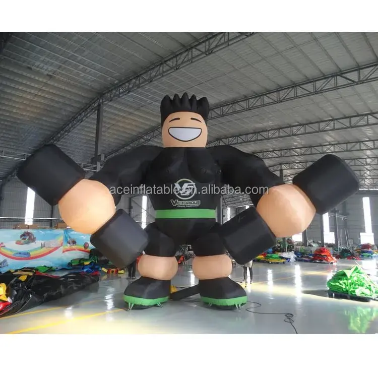 विज्ञापन के लिए जिम क्लब विज्ञापन फिटनेस inflatable कार्टून चरित्र inflatable जिम पेशी आदमी मॉडल
