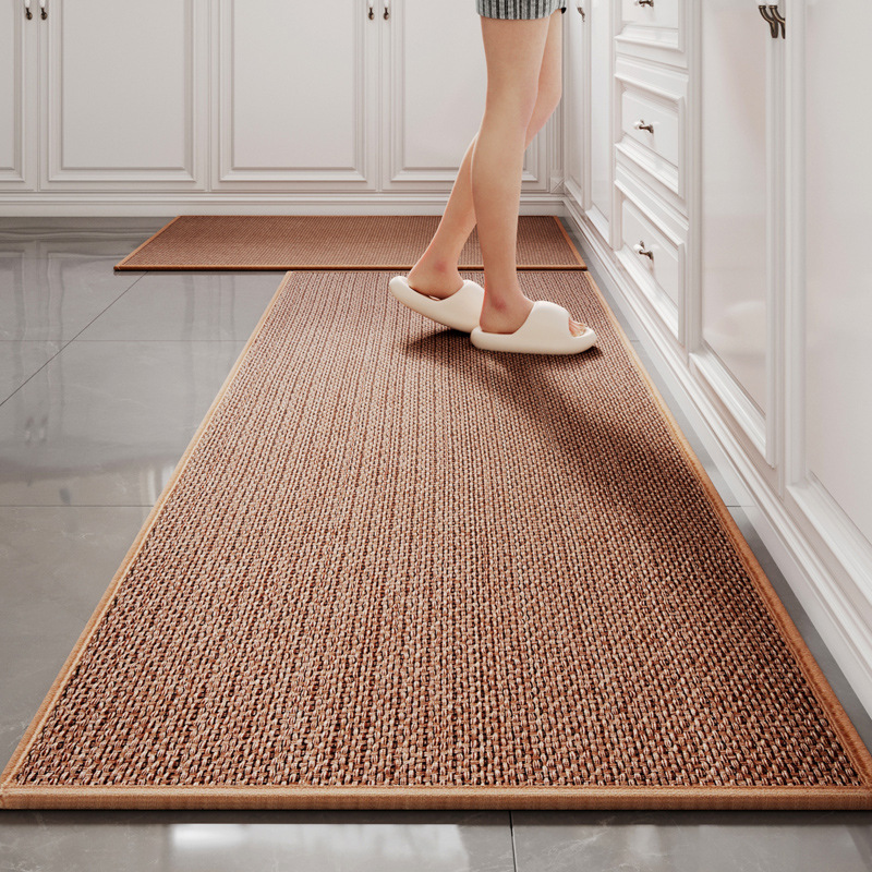 Tapis tissé en caoutchouc - beige