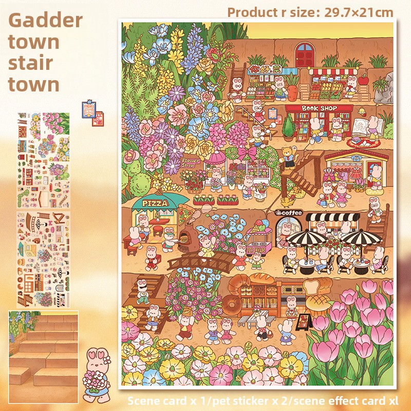 16 Staircase Town (108.0) Special Oil and Bright Film-white