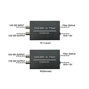 12G SDI convertidor de fibra óptica SDI extensor LC transmisor y receptor, SMPTE ST 2082-1 4K/UHD transceptor de transmisión de vídeo - Product Image 3