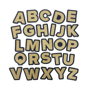 Özel büyük boy 2D yumuşak dokuma işlemeli Logo yaması demir-dikmek-on Hoodie ceket için Logo ile büyük mektup numarası rozeti - Product Image 1