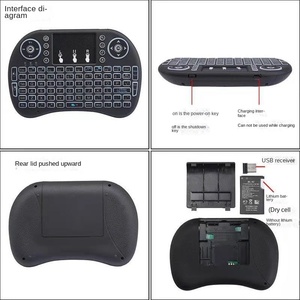 Remote <strong>Control</strong> I8 <strong>Keyboard</strong> with Touchpad Backlit Plastic Material 4 Buttons Fixed and Learning Code for <strong>Android</strong> Box TV Use - Product Image 2