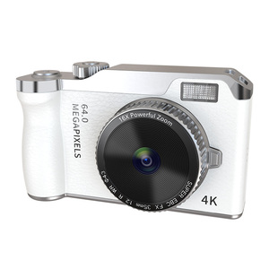 双4K 64MP相机紧凑型便携式数字微标清兼容MP3过滤器儿童发光二极管闪光灯10x-20x儿童旅行视频