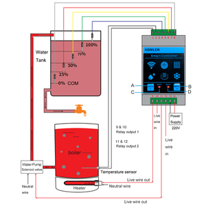 WIFI Tank Boiler Water Level <strong>Temperature</strong> Pump <strong>Controller</strong> Tuya Automatic Thermostat Control Fill Water High Low Alarm Sensor - Product Image 4